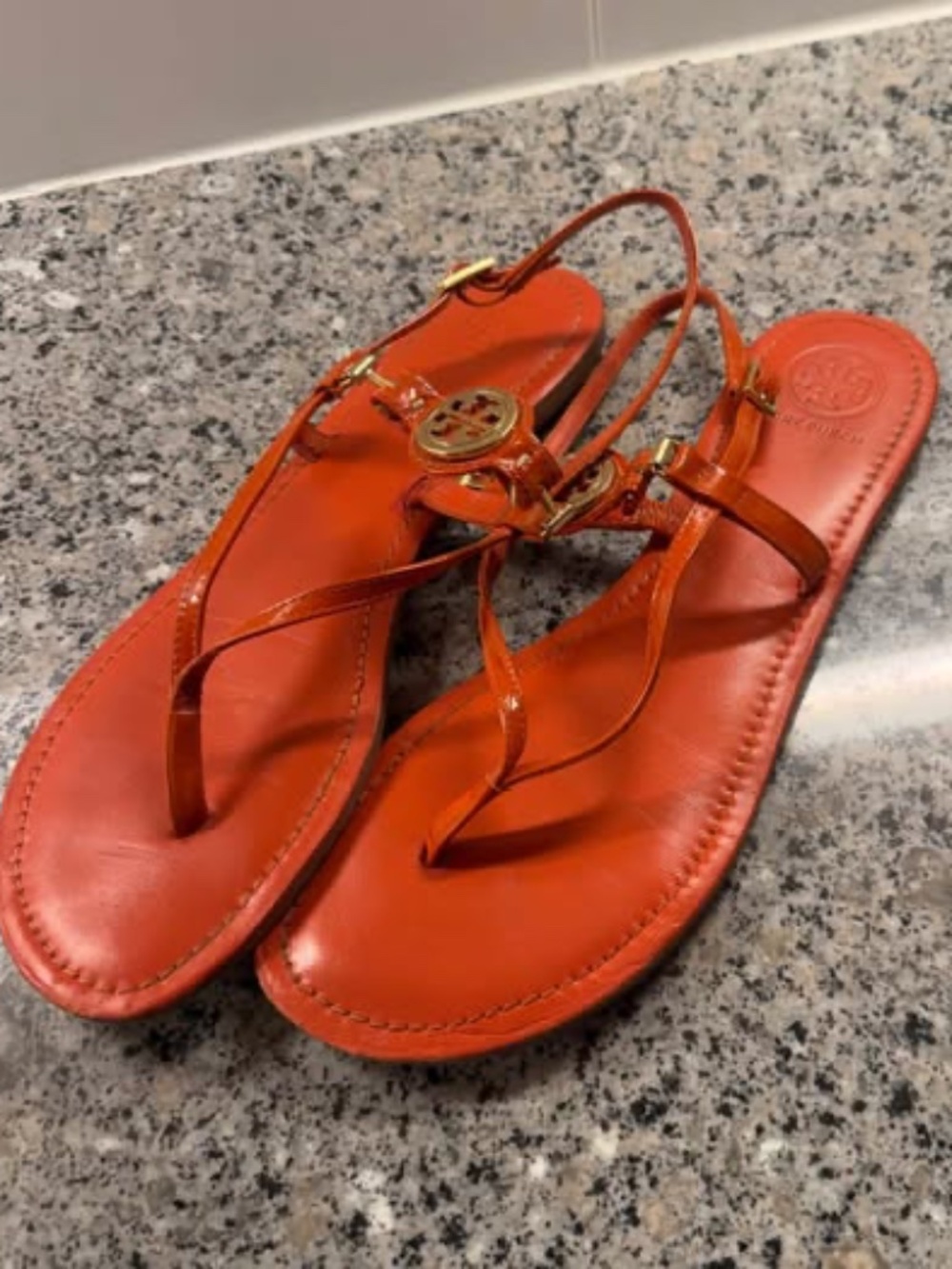 Orange Tory Burch Sandals Size 10